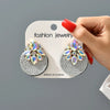 1 Pair Retro Round Rhinestone Women'S Earrings