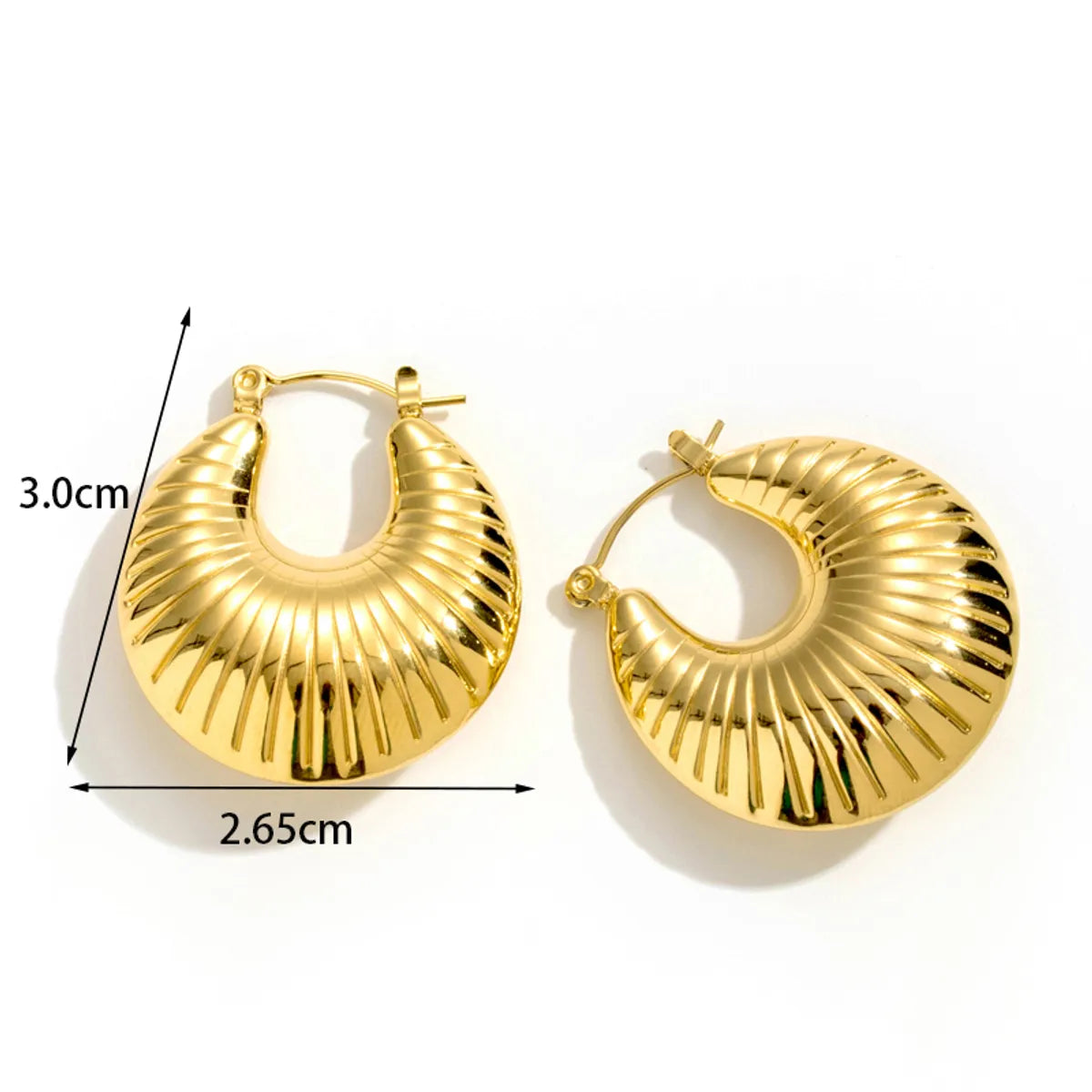 1 Pair Retro Simple Style C Shape Plating Stainless Steel 18k Gold Plated Earrings