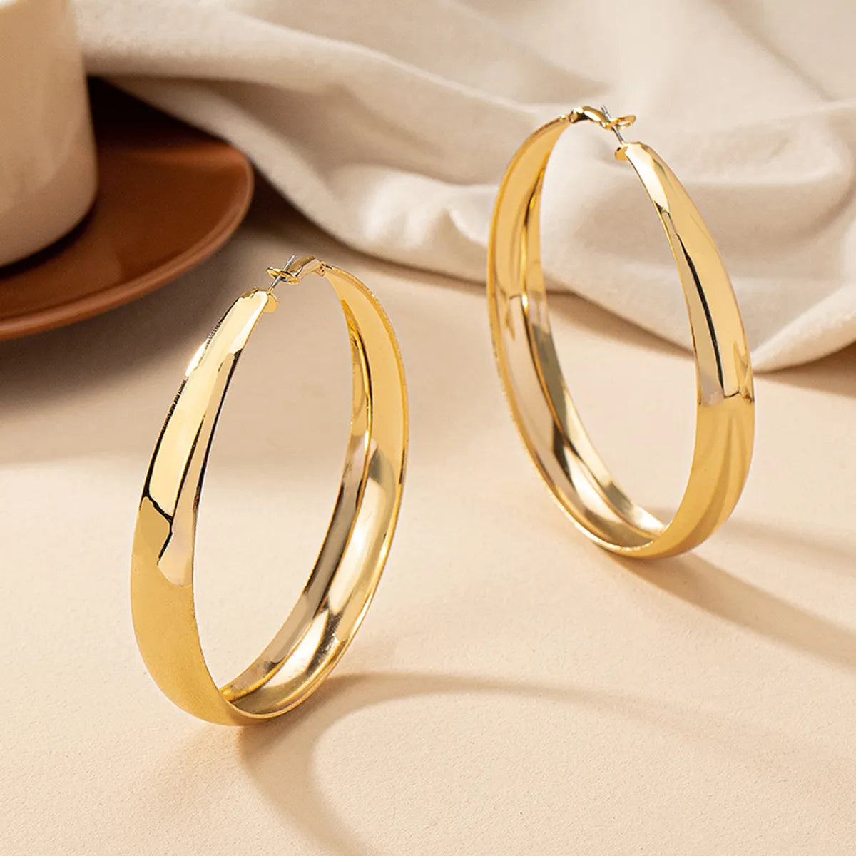 1 Pair Retro Simple Style Circle Plating Alloy Drop Earrings