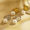 1 Pair Retro Simple Style Classic Style Flower Plating 304 Stainless Steel 18K Gold Plated Ear Studs