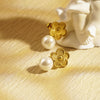 1 Pair Retro Simple Style Classic Style Flower Plating 304 Stainless Steel 18K Gold Plated Ear Studs