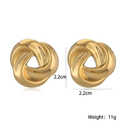 1 Pair Retro Simple Style Classic Style Solid Color 304 Stainless Steel Ear Studs