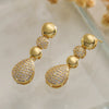 1 Pair Retro Simple Style Commute Round Water Droplets Inlay Copper Zircon 18K Gold Plated Drop Earrings