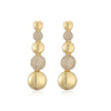 1 Pair Retro Simple Style Commute Round Water Droplets Inlay Copper Zircon 18K Gold Plated Drop Earrings