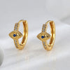 1 Pair Retro Simple Style Devil'S Eye Plating Inlay Copper Rhinestones Zircon 18k Gold Plated Drop Earrings