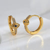 1 Pair Retro Simple Style Devil'S Eye Plating Inlay Copper Rhinestones Zircon 18k Gold Plated Drop Earrings