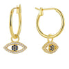 1 Pair Retro Simple Style Devil'S Eye Plating Inlay Copper Rhinestones Zircon 18k Gold Plated Drop Earrings