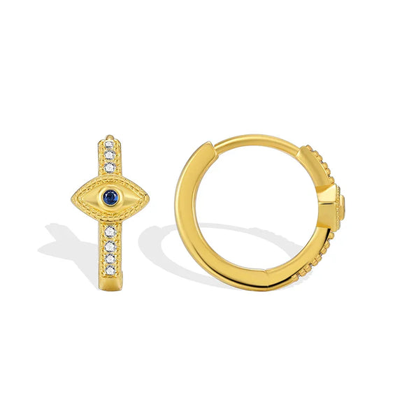 1 Pair Retro Simple Style Devil'S Eye Plating Inlay Copper Rhinestones Zircon 18k Gold Plated Drop Earrings