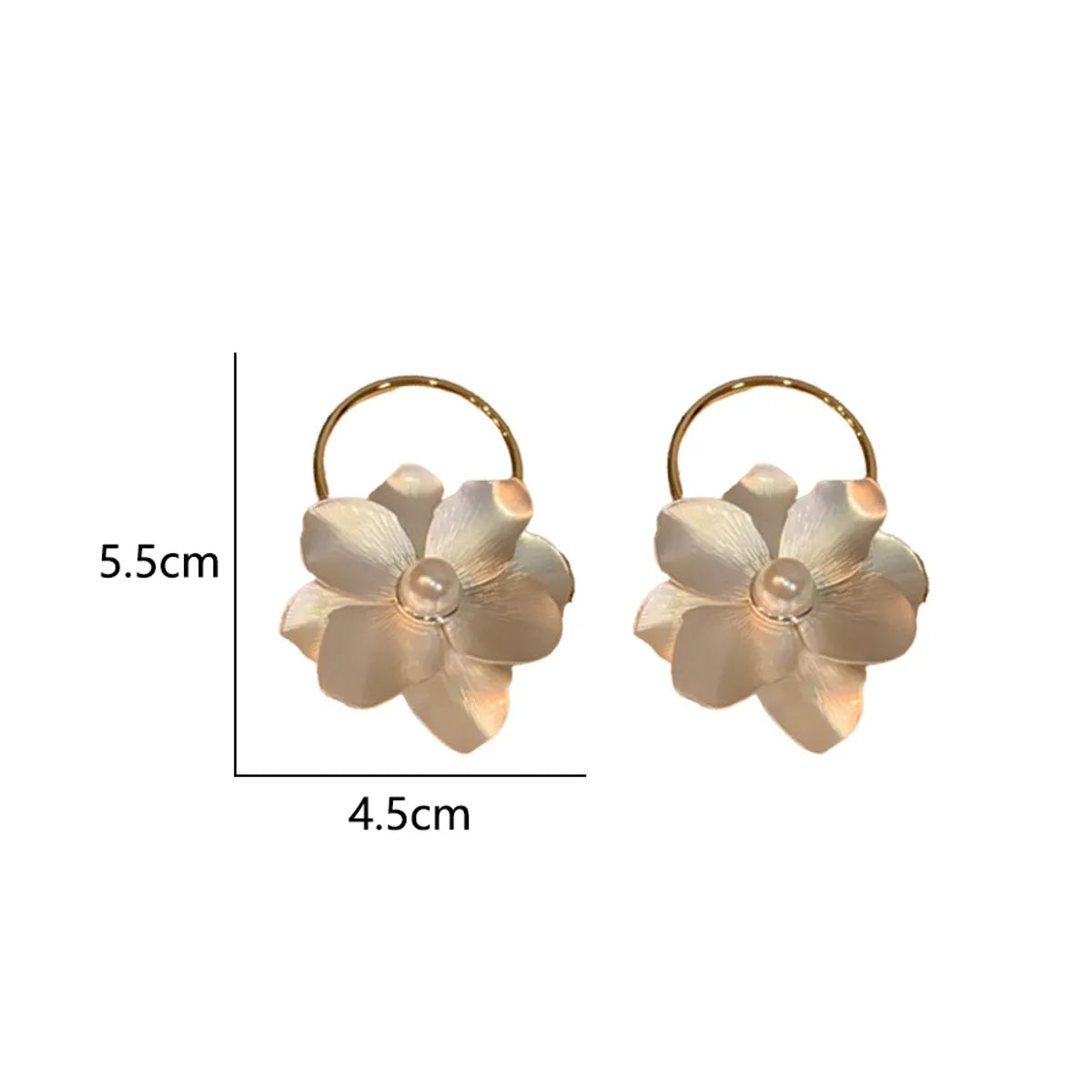 1 Pair Retro Simple Style Flower Inlay Alloy Pearl Drop Earrings