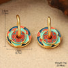 1 Pair Retro Simple Style Flower Lotus Lacquer Painting Inlay Alloy Copper Natural Pearl Zircon 18K Gold Plated Ear Studs