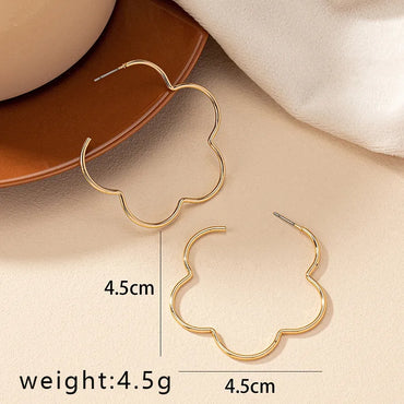 1 Pair Retro Simple Style Flower Plating Alloy Drop Earrings