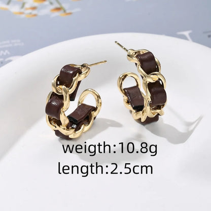 1 Pair Retro Simple Style Geometric Alloy Ear Studs