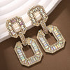 1 Pair Retro Simple Style Geometric Artificial Crystal Alloy Drop Earrings