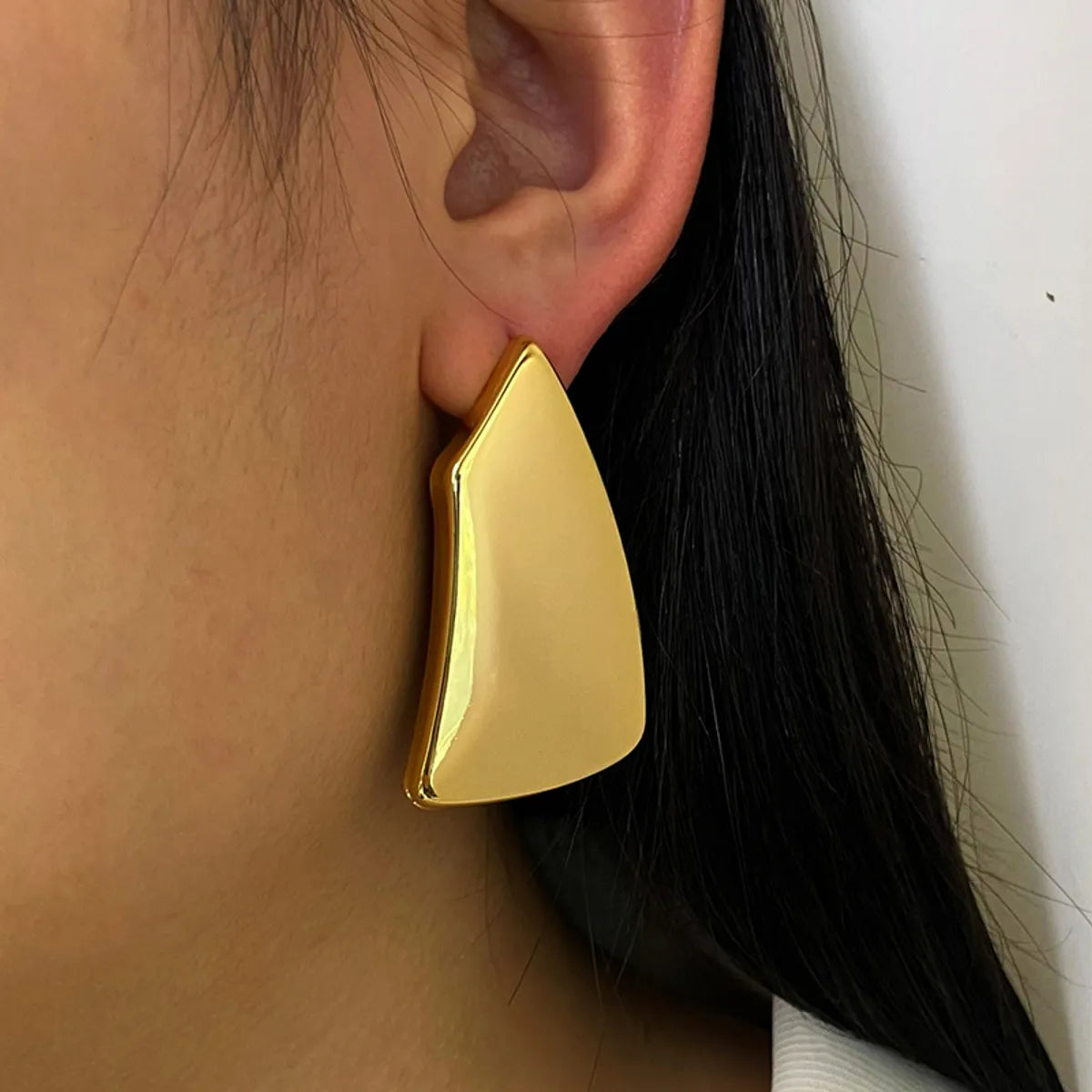 1 Pair Retro Simple Style Geometric Copper 18K Gold Plated Ear Studs