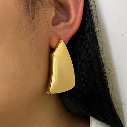 1 Pair Retro Simple Style Geometric Copper 18K Gold Plated Ear Studs