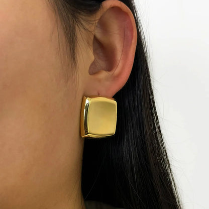 1 Pair Retro Simple Style Geometric Copper 18K Gold Plated Ear Studs