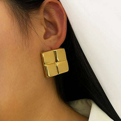 1 Pair Retro Simple Style Geometric Copper 18K Gold Plated Ear Studs