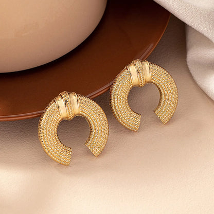 1 Pair Retro Simple Style Geometric Plating Alloy Gold Plated Ear Studs