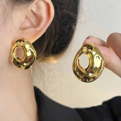 1 Pair Retro Simple Style Geometric Plating Alloy Gold Plated Silver Plated Ear Studs