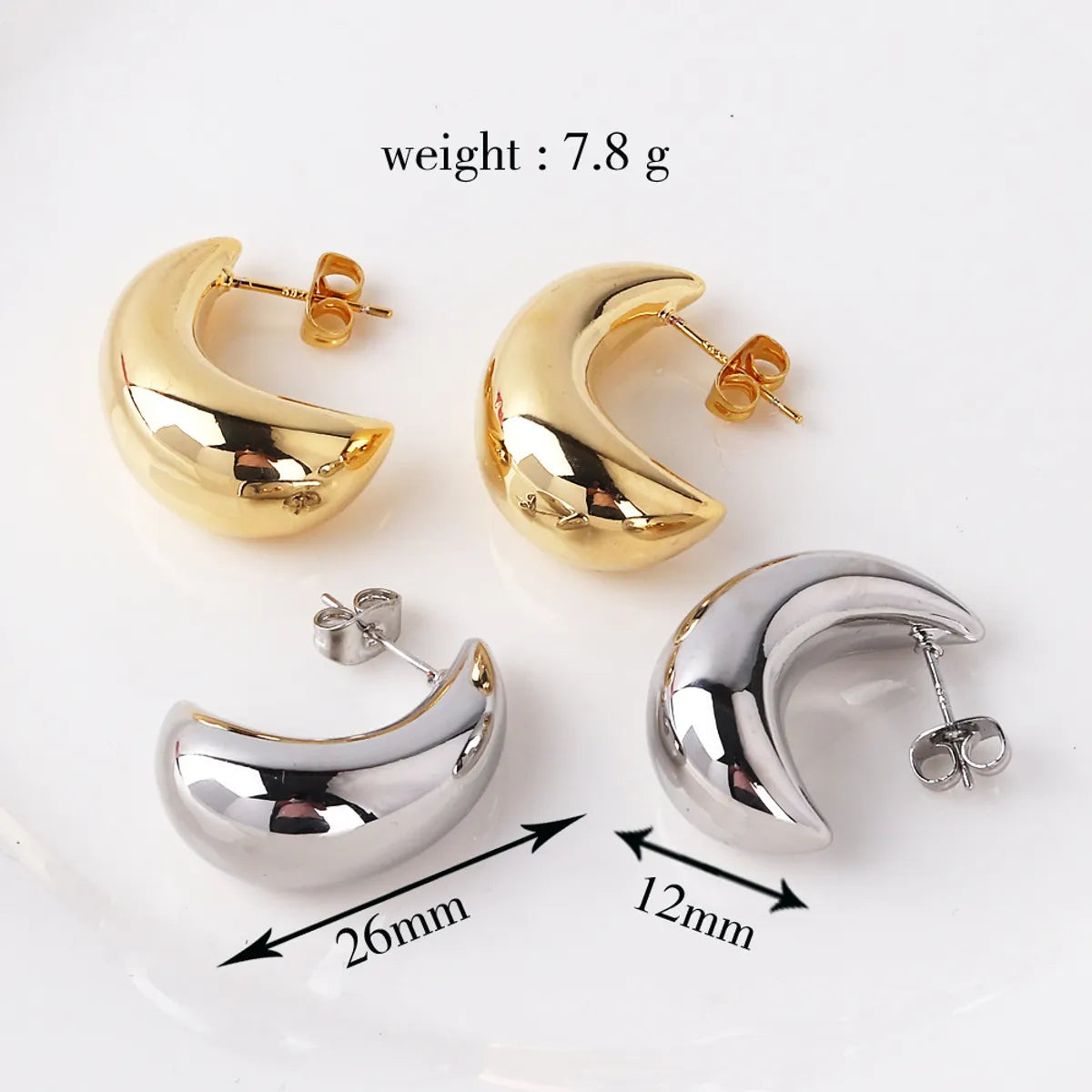 1 Pair Retro Simple Style Geometric Plating Copper Ear Studs