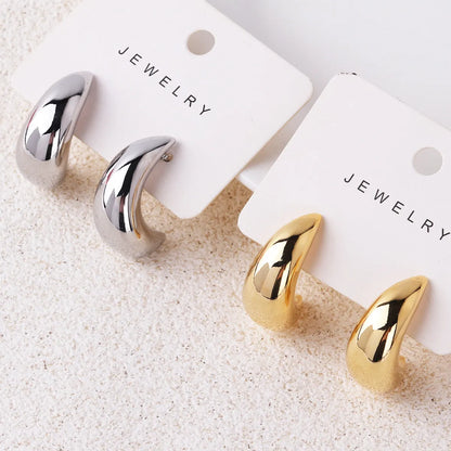 1 Pair Retro Simple Style Geometric Plating Copper Ear Studs