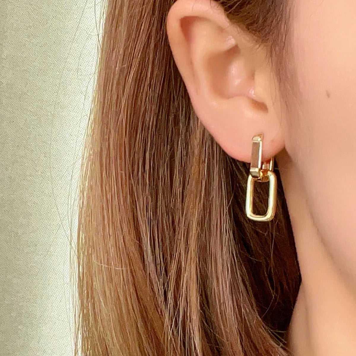 1 Pair Retro Simple Style Geometric Plating Copper K Gold Plated Drop Earrings