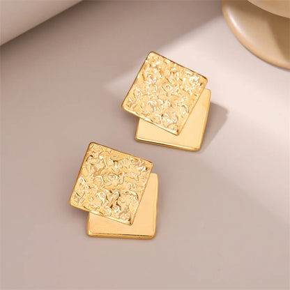 1 Pair Retro Simple Style Geometric Plating Stainless Steel 18k Gold Plated Ear Studs