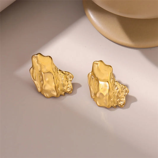 1 Pair Retro Simple Style Geometric Plating Stainless Steel 18k Gold Plated Ear Studs