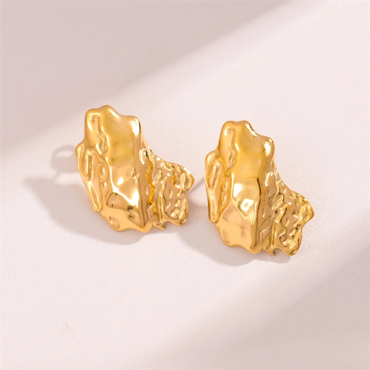 1 Pair Retro Simple Style Geometric Plating Stainless Steel 18k Gold Plated Ear Studs