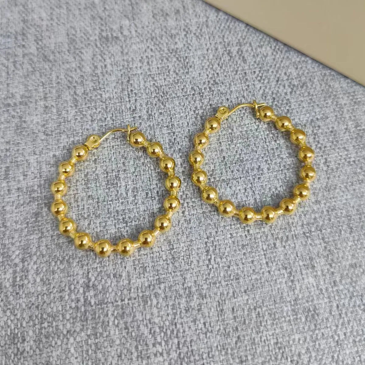 1 Pair Retro Simple Style Geometric Plating Stainless Steel 18k Gold Plated Earrings