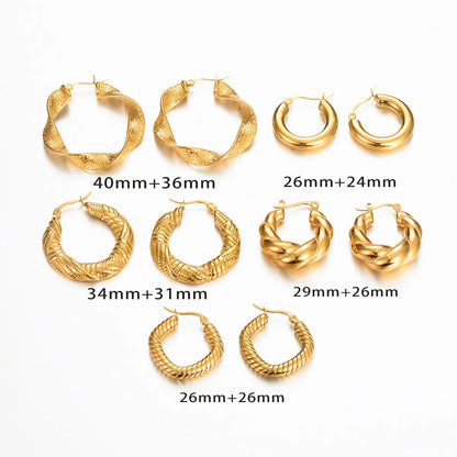 1 Pair Retro Simple Style Geometric Plating Stainless Steel Earrings