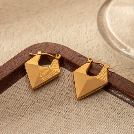 1 Pair Retro Simple Style Geometric Plating Stainless Steel Gold Plated Earrings