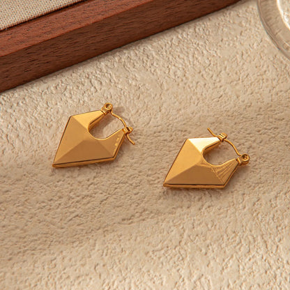 1 Pair Retro Simple Style Geometric Plating Stainless Steel Gold Plated Earrings