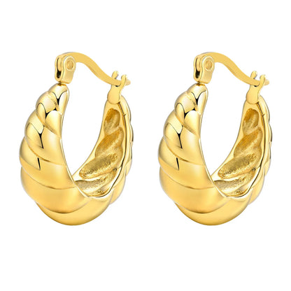 1 Pair Retro Simple Style Geometric Stainless Steel Gold Plated Earrings