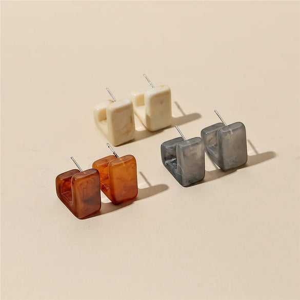 1 Pair Retro Simple Style Geometric Stoving Varnish Acetic Acid Sheets Ear Studs