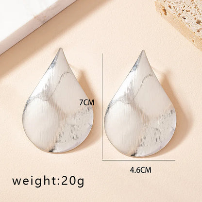 1 Pair Retro Simple Style Geometric Water Droplets Plating Alloy Gold Plated Ear Studs