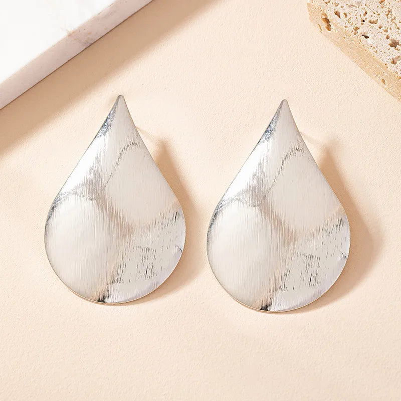 1 Pair Retro Simple Style Geometric Water Droplets Plating Alloy Gold Plated Ear Studs