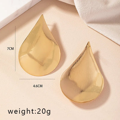 1 Pair Retro Simple Style Geometric Water Droplets Plating Alloy Gold Plated Ear Studs