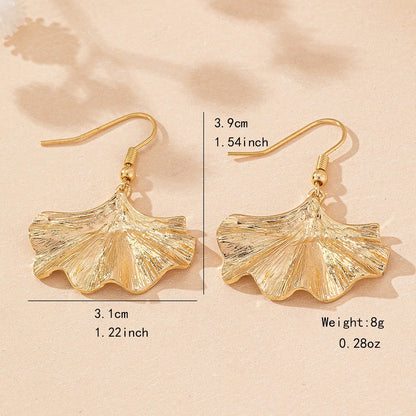 1 Pair Retro Simple Style Ginkgo Leaf Ferroalloy Zinc Alloy Drop Earrings