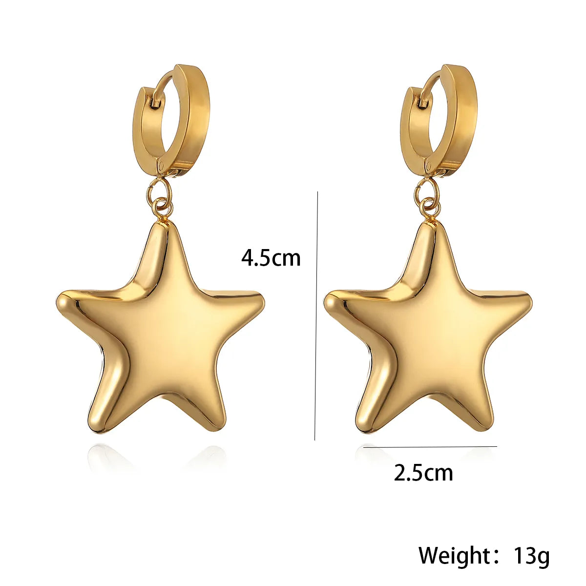 1 Pair Retro Simple Style Heart Shape Plating 304 Stainless Steel 18K Gold Plated Drop Earrings