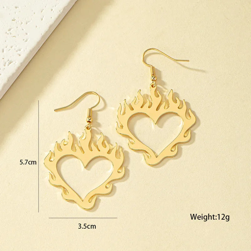 1 Pair Retro Simple Style Heart Shape Plating Alloy Gold Plated Ear Hook