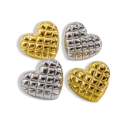 1 Pair Retro Simple Style Heart Shape Stainless Steel 14K Gold Plated Ear Studs