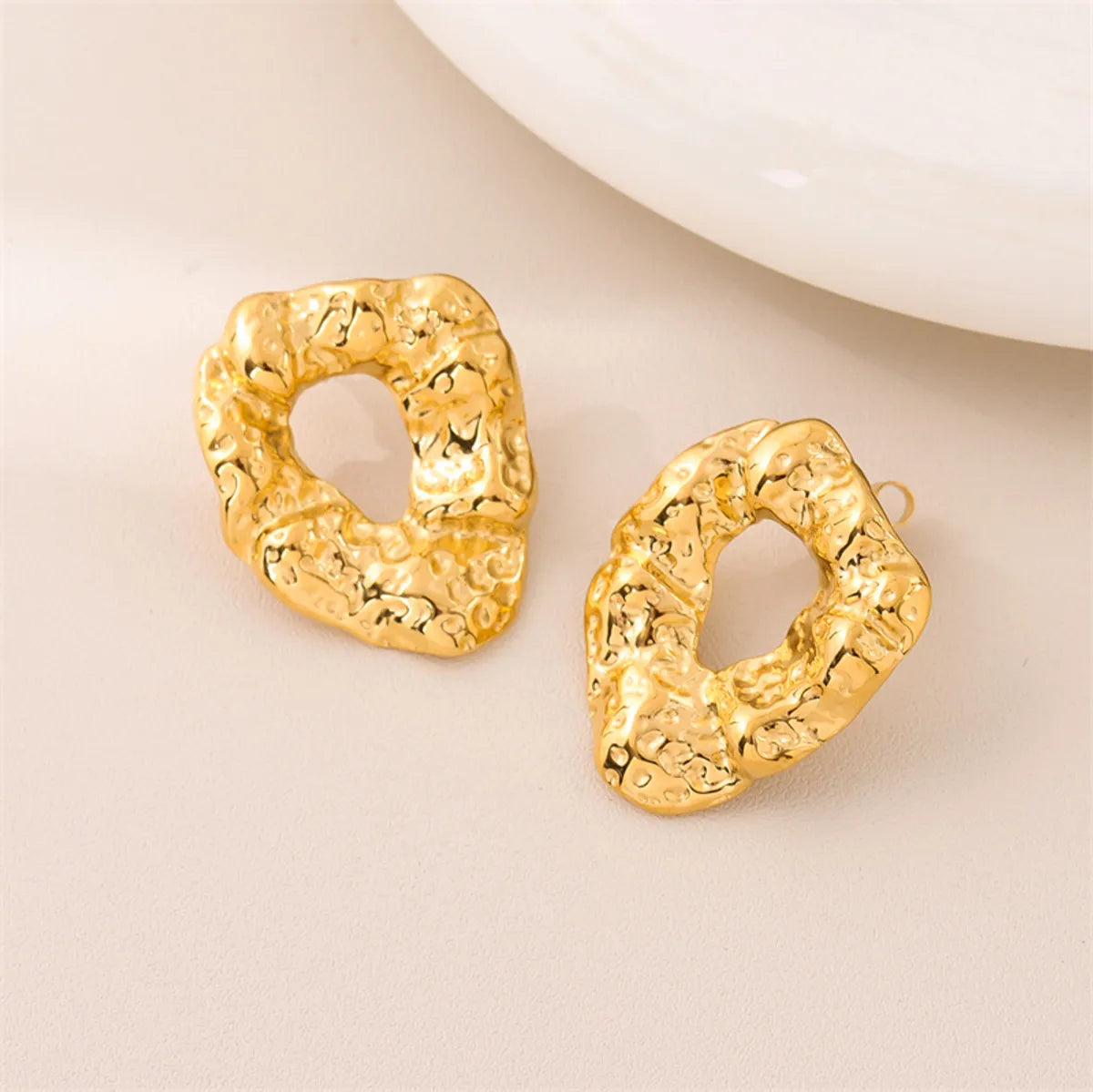 1 Pair Retro Simple Style Irregular Geometric Plating Stainless Steel 18k Gold Plated Ear Studs