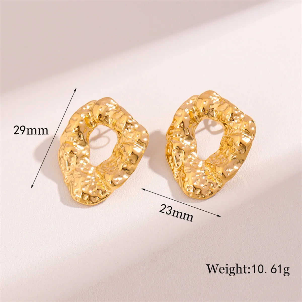 1 Pair Retro Simple Style Irregular Geometric Plating Stainless Steel 18k Gold Plated Ear Studs