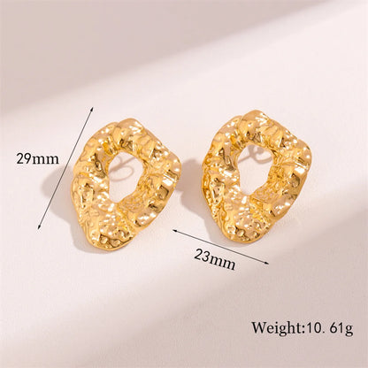 1 Pair Retro Simple Style Irregular Geometric Plating Stainless Steel 18k Gold Plated Ear Studs