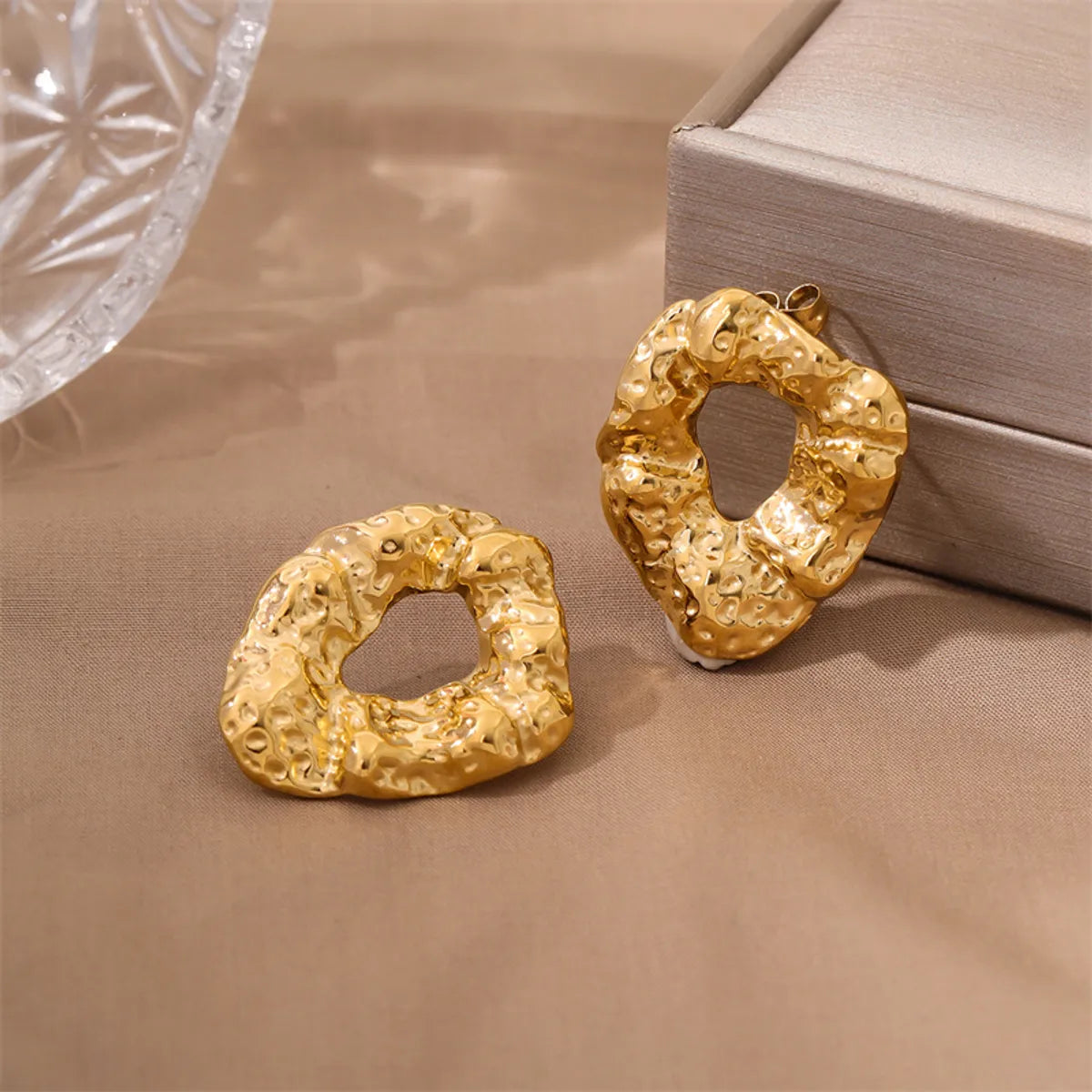 1 Pair Retro Simple Style Irregular Geometric Plating Stainless Steel 18k Gold Plated Ear Studs