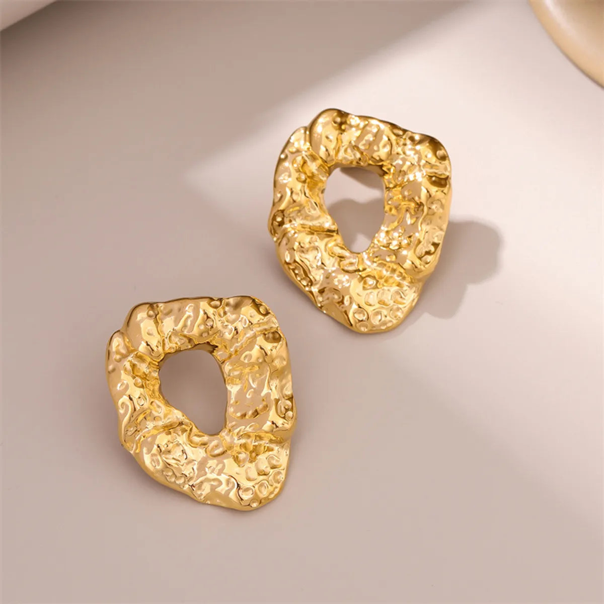 1 Pair Retro Simple Style Irregular Geometric Plating Stainless Steel 18k Gold Plated Ear Studs