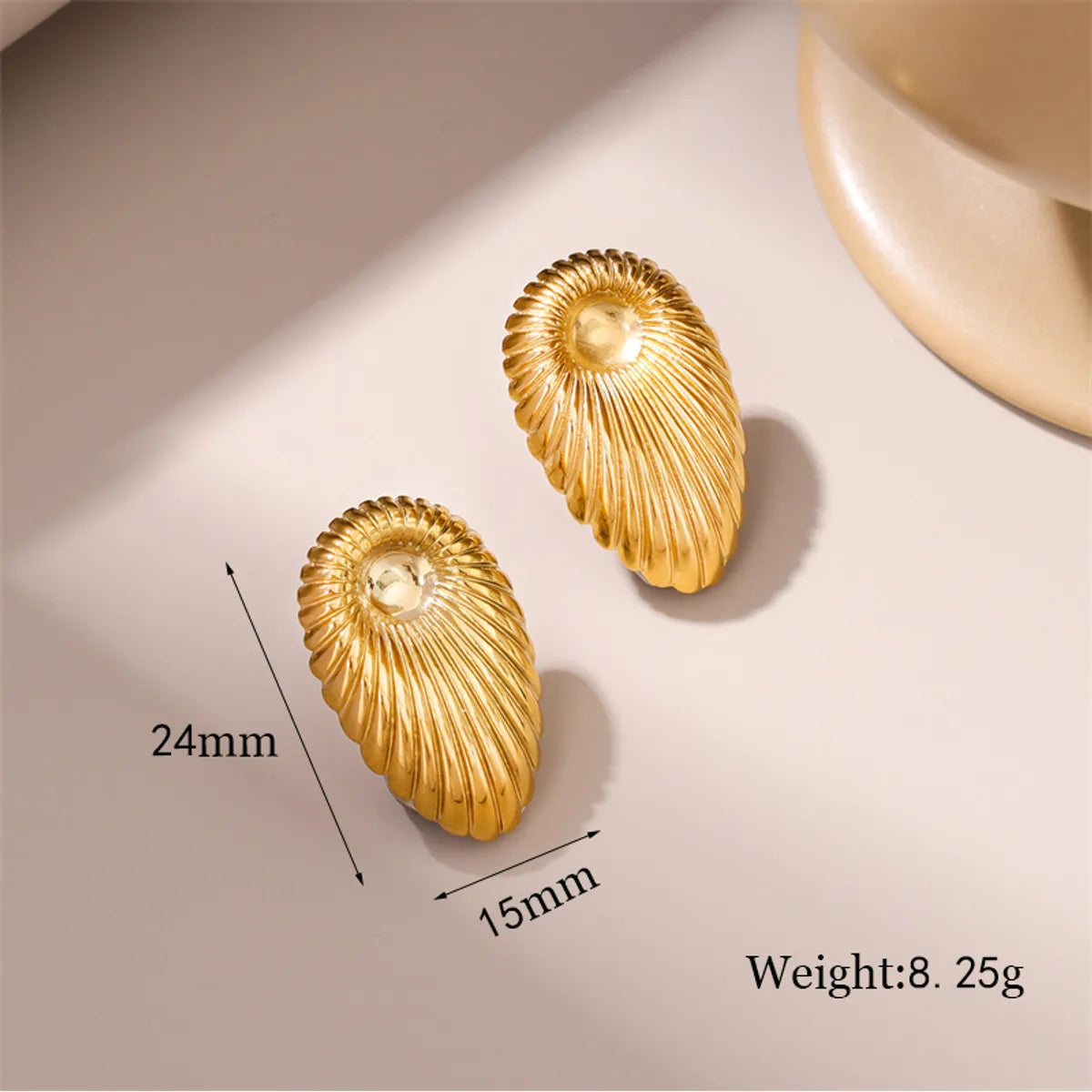 1 Pair Retro Simple Style Irregular Geometric Plating Stainless Steel 18k Gold Plated Ear Studs