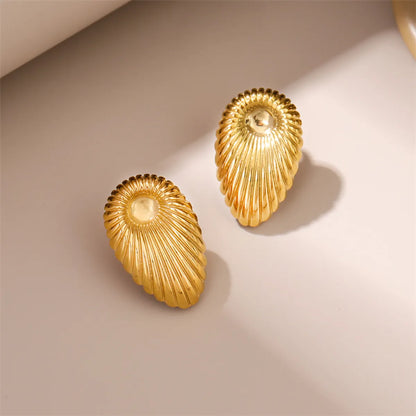 1 Pair Retro Simple Style Irregular Geometric Plating Stainless Steel 18k Gold Plated Ear Studs