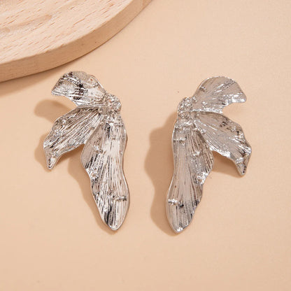 1 Pair Retro Simple Style Leaf Plating Alloy Ear Studs